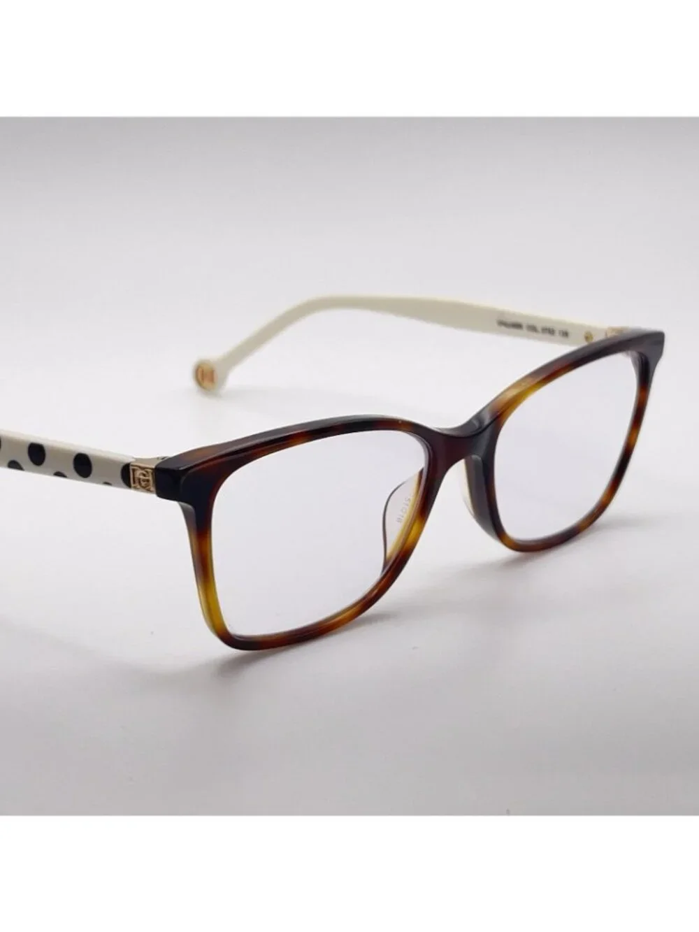 Carolina Herrera VHE895K 0752 Eyeglass Frames Polka Dot Brown Tort 51-16-135
